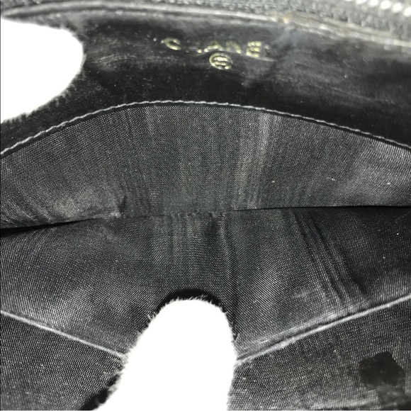 💯 Authentic CHANEL WALLET ROUND ZIP BLACK CAVIAR SKIN COCO - Picture 7 of 11